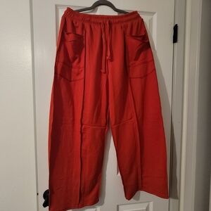 Women's Stylish Red Cargo Pants